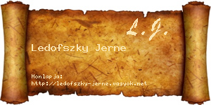 Ledofszky Jerne névjegykártya