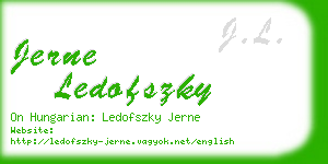 jerne ledofszky business card